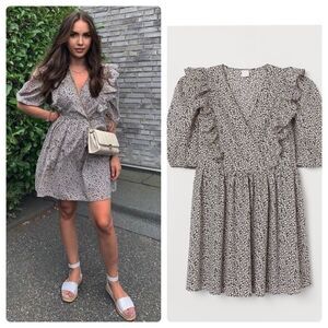 Floral Puff Sleeve Dress H&M Ruffles  NWT